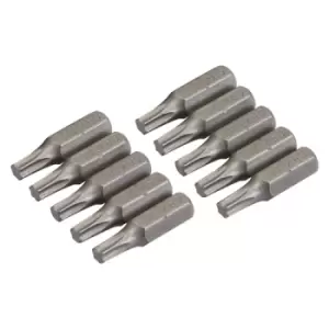 image of Silverline T25 Cr-V Screwdriver Bits 10pk - T25