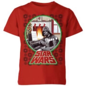 Image of Star Wars A Very Merry Sithmas Kids Christmas T-Shirt - Red - 11-12 Years