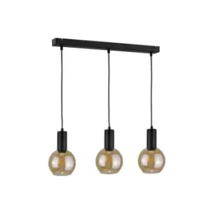 Image of Jantar Bar Pendant Ceiling Light Black, 60cm, 3x E27