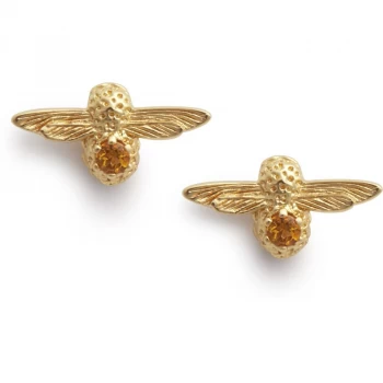 Image of Celebration Stones Bee Studs Gold & Citrine Earrings