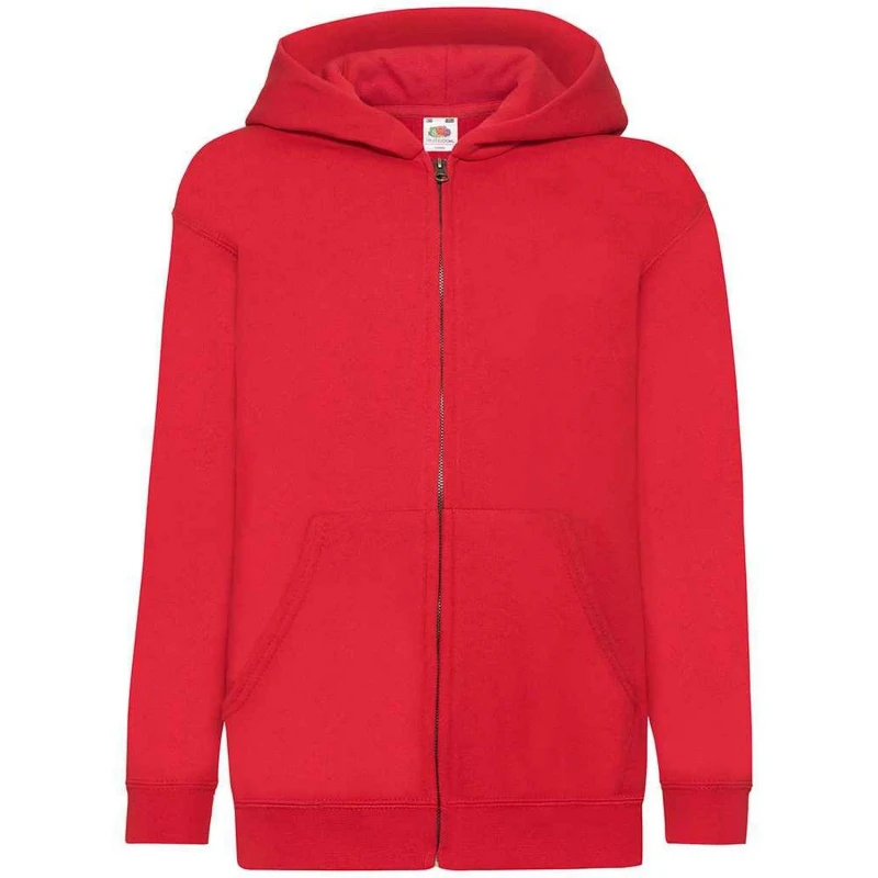 Image of Fruit of the Loom Hooded Sweatshirt in Red Size: 12-13 Years Red Unisex 12-13 Years