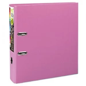 Image of Exacompta Prem Touch Lever Arch File 53355E 80 mm Polypropylene 2 ring A4 Maxi Pink Pack of 10