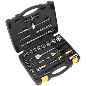 image of Siegen 52 Piece Combination Drive Hexagon WallDrive Socket Set Metric Combination