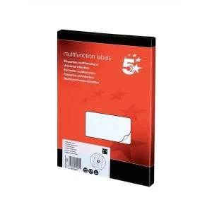 image of 5 Star Office Multipurpose Labels Laser 14 per Sheet 105x42mm White 1400 Labels