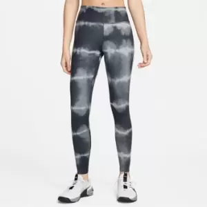 Image of Nike Nk One Luxe Df Mr Tght Aop - Black