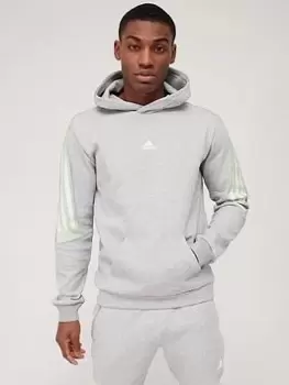 Image of adidas Future Icons 3 Stripe Hoodie - Medium Grey Heather Size M Men