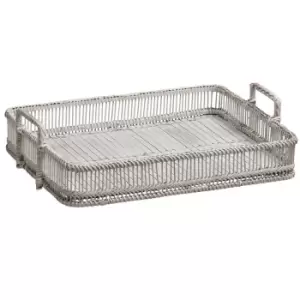 Image of Premier Housewares Bamboo Rectangular Tray - White