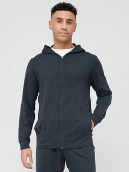Image of Nike Training Yoga Dri Fit Hyper Dry Full Zip Hoodie - Black