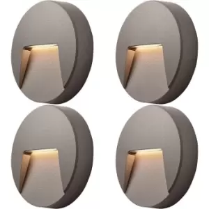 Image of 4 PACK Round Outdoor IP65 Pathway Guide Light - Indirect CCT LED - Grey ABS