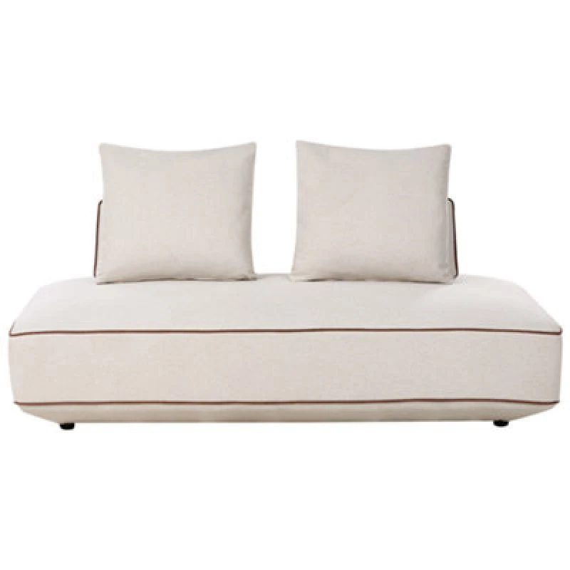 Image of Beliani Chaise Longue Seillans Fabric Light Beige