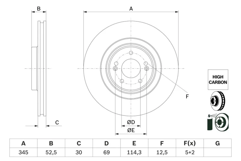 Image of Brake disc Bosch 0 986 479 G26