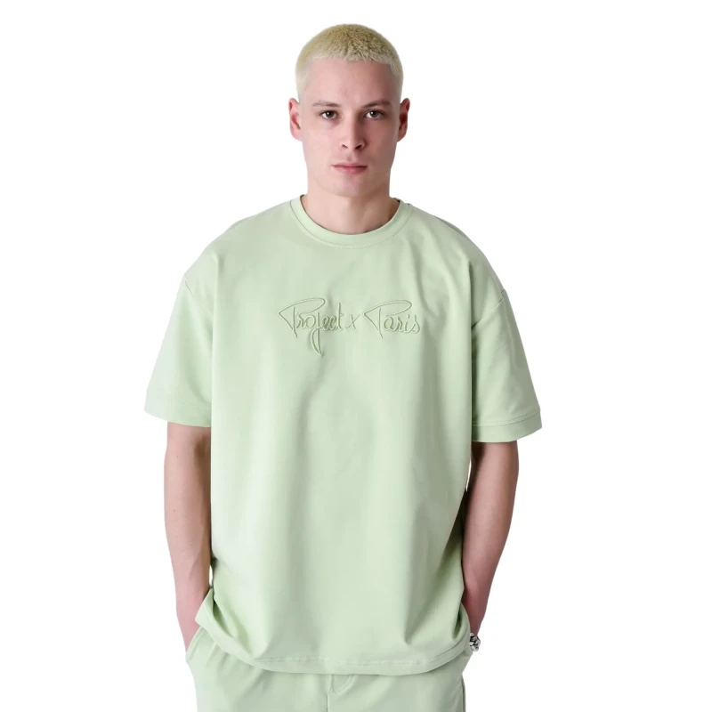 Image of Project X Paris Classic T-Shirt full logo embroidery Project X Paris Vert Male XS