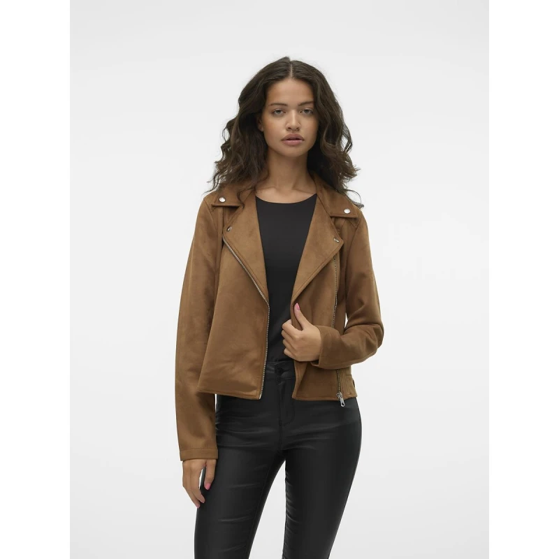 Image of Vero Moda Faux Suede Short Jacket Cognac Women XS;S