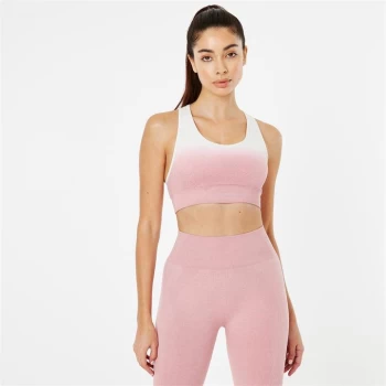 image of USA Pro Seamless Ombre Sports Bra - Pink/White