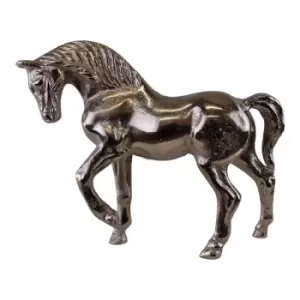 image of Silver Metal Horse Ornament 23cm Tall