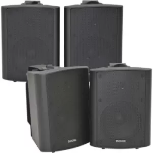 image of 4x 120W Black Wall Mounted Stereo Speakers 6.5" 8Ohm Premium Home Audio Music