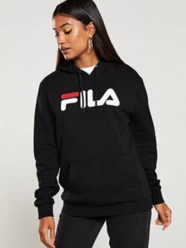 Image of Fila Fiori Boyfriend Hoodie - Black, Size XS, Women