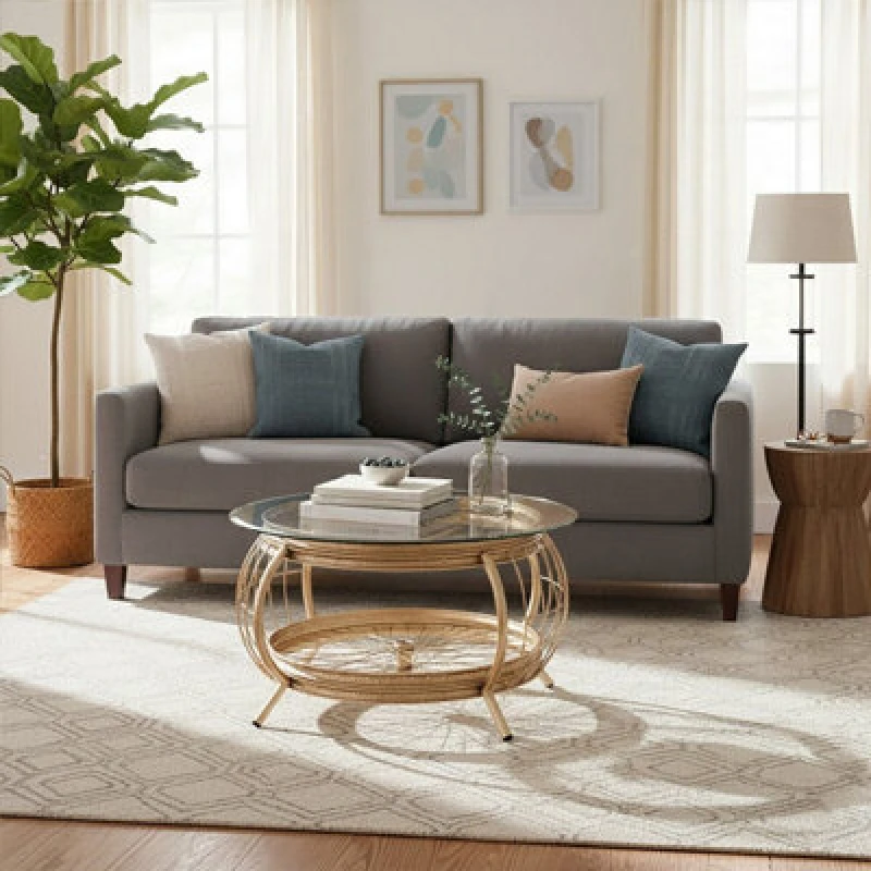 Image of Orsina Mantis Champagne Gold Finish Coffee Table