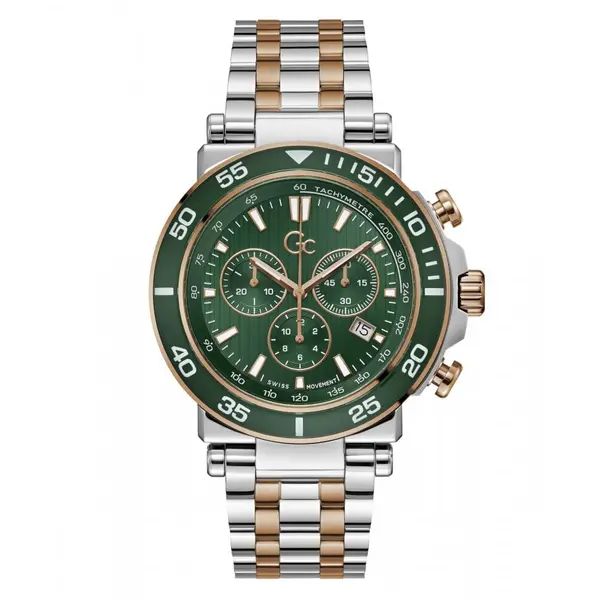 Image of Gc Watches Gents One Sport Silver & Rose Gold Watch Z14009G9MF