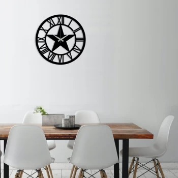 Image of Metal Wall Clock 28 - Black Decorative Metal Wall Clock