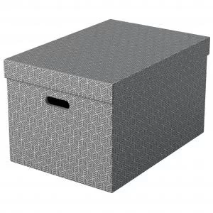 image of Storage Box Home Size L 3Pcs Grey