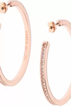 image of Ladies Karen Millen PVD rose plating Large Hoop Earrings KMJ173-24-02