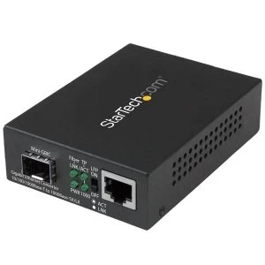 Image of StarTech Gigabit Ethernet Fiber Media Converter with Open SFP Slot MCM1110SFP