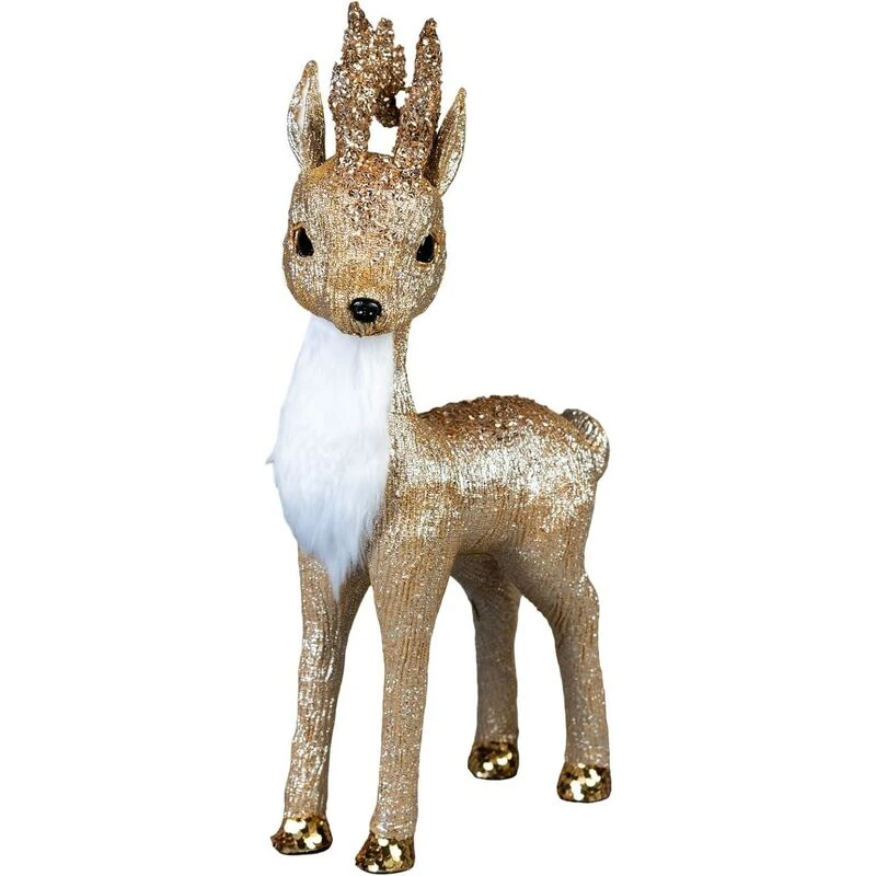 Image of Shatchi 44cm Gold Reindeer - Christmas Figurine Gold