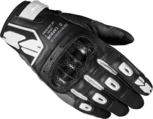 image of Spidi G-Carbon Ladies Motorcycle Gloves, black-white, Size L for Women, black-white, Size L for Women