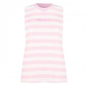 image of Wrangler Tank Top - Cameo Pink Strp