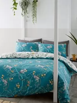 Image of Catherine Lansfield Tropical Monkey Reversible Duvet Cover Set Green - Sb