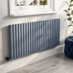 Image of Anthracite Electric Horizontal Designer Radiator 2kW with WiFi Thermostat - H600xW1416mm - IPX4 Bathroom Safe