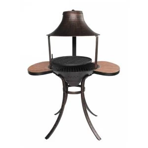 image of Gardeco Corona Medium Cast Iron Chiminea Fire Pit and BBQ