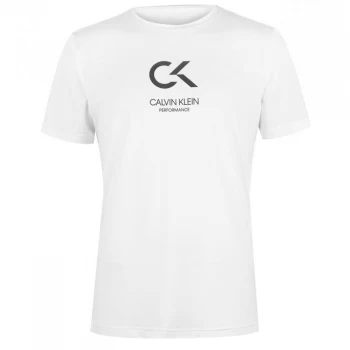 Image of Calvin Klein Performance Logo T Shirt - White/Black 100