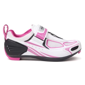 image of Muddyfox TRI100 Ladies Cycling Shoes - White/Blk/Pink