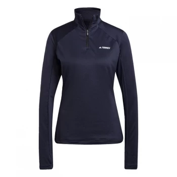 Image of adidas Terrex Everyhike Half-Zip Fleece Jacket Womens - Legend Ink / Halo Blush