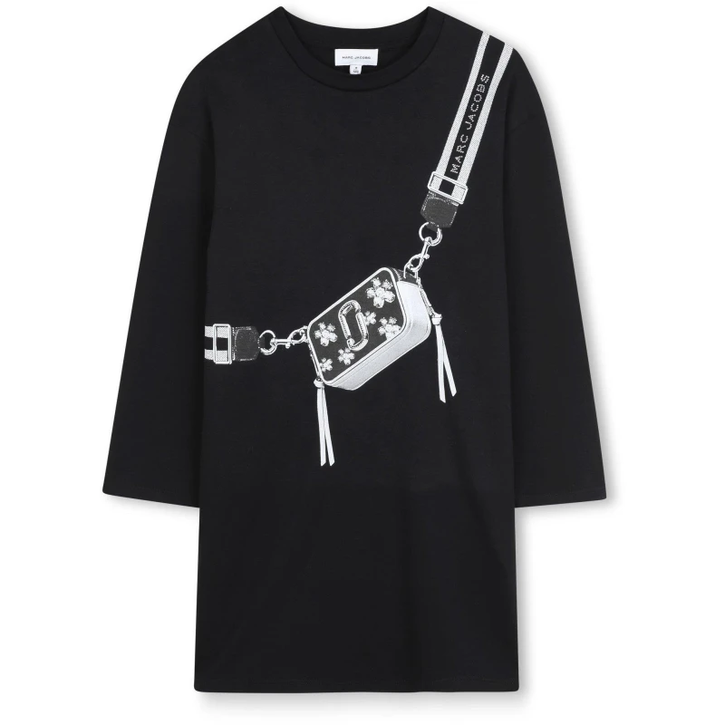 Image of Marc Jacobs Kids Snapshot T-Shirt Dress Black female 8Y