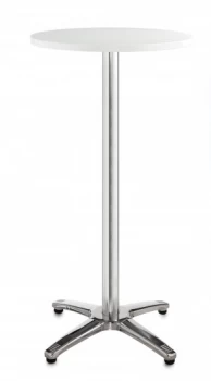 Image of Roma Circular Poseur Table With 4 Leg Chrome Base 600mm - White