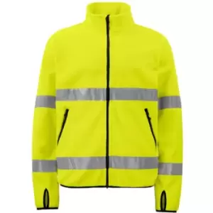 Image of Projob Mens Fleece Hi-Vis Fleece Jacket (XL) (Yellow/Black) - Yellow/Black
