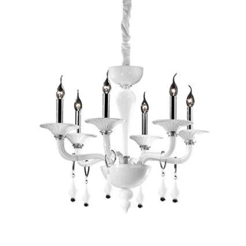 image of Miramare 6 Light Chandelier White Finish, E14