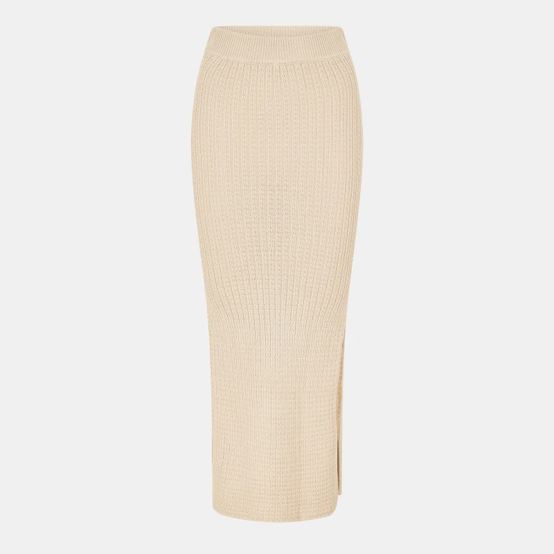 Image of Jack Wills Knit Midi Skirt - Neutral Neutral 6