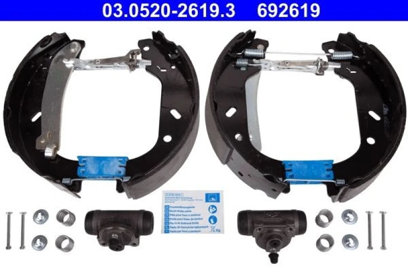 Image of ATE 03.0520-2619.3 Brake Set, drum brakes with accessories Brake Set,drum brakes (3859)