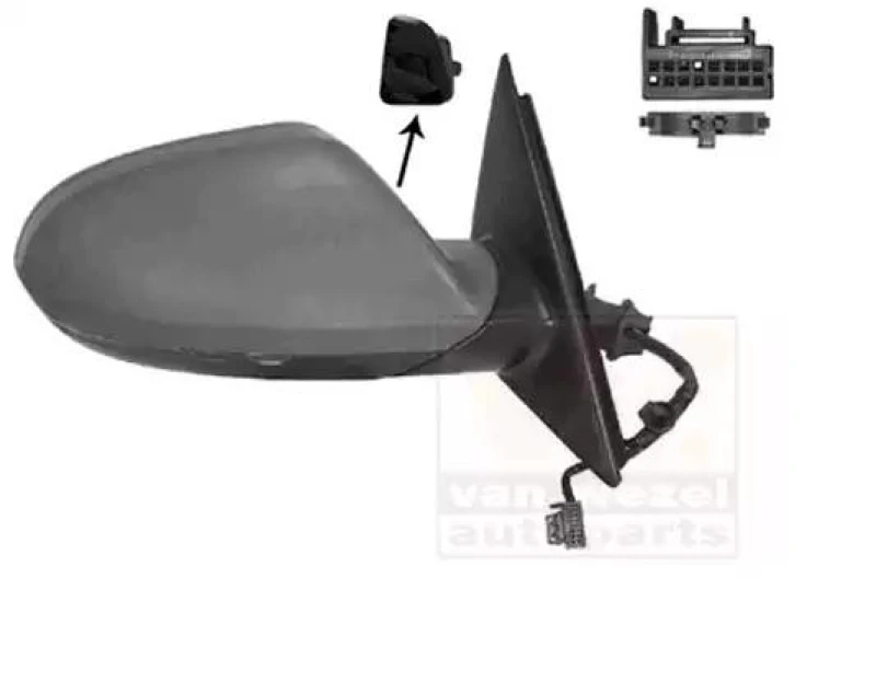Image of VAN WEZEL 0342828 Wing mirror * HAGUS * Right, with memory, primed Outside Mirror (50)