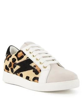 Dune London Energised Lightening Bolt Trainers - Leopard, Leopard, Size 6, Women