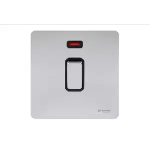 Image of Schneider USFP 20A Double Pole Switched & Neon Black Insert Polished Chrome - GU2411BPC