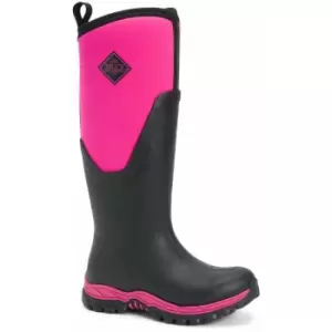 Image of Muck Boots Womens/Ladies Arctic Sport Tall Pill On Wellie Boots (4 UK) (Black/Pink) - Black/Pink