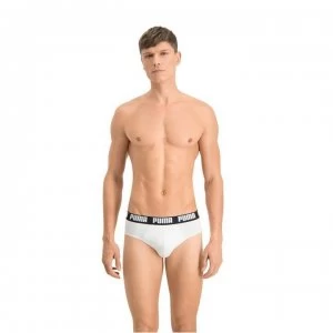 Puma 2 Pack Briefs Mens - White/Black