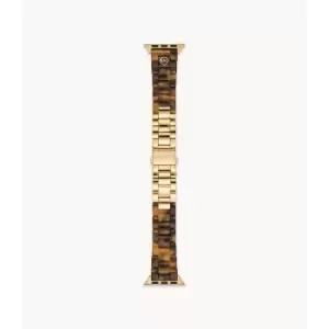 Image of Michael Kors Womens Tortoise Acetate And Gold-Tone Stainless Steel Band For Apple Watch, 38/40/41Mm - Tortoise