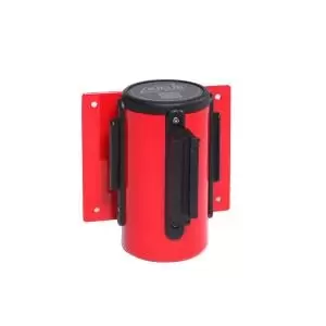 Image of Obex Barriers Wall Mounted Belt Barrier Belt Length mm 3000 Red