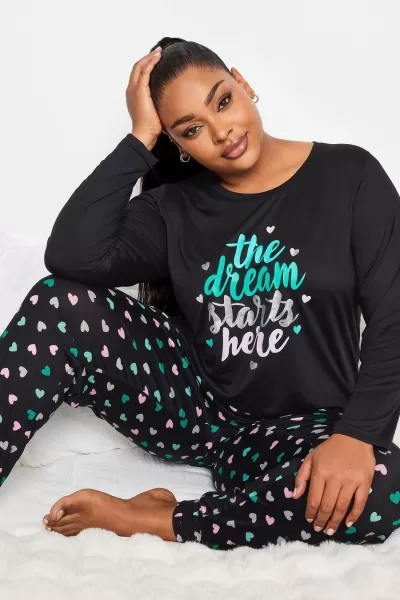 Image of Yours Soft Touch Pyjama Set Black
